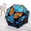 Stained Butterfly Window Panel, Decorative Hanging Art for Home or GardenUmbrella, Portable 3-Fold Compact Umbrella,Christmas Gift ES528