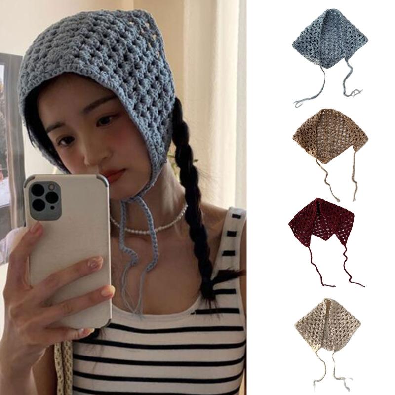 Schönes Häkel Dreieckiges Haarband Schal Gestrickter Schal Halstuch Krawatte Zurück Binden Kopftuch Modeaccessoire für Campi