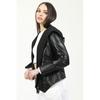 Womens Jacket Belted Plus Large Big Size Genuine Leather Women's Jacket