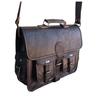 Handmade Black Leather Messenger Bag: Large Laptop Briefcase