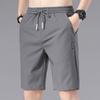 Casual Ice Silk Sport Shorts with Elastic Drawstring Waistband and Pockets