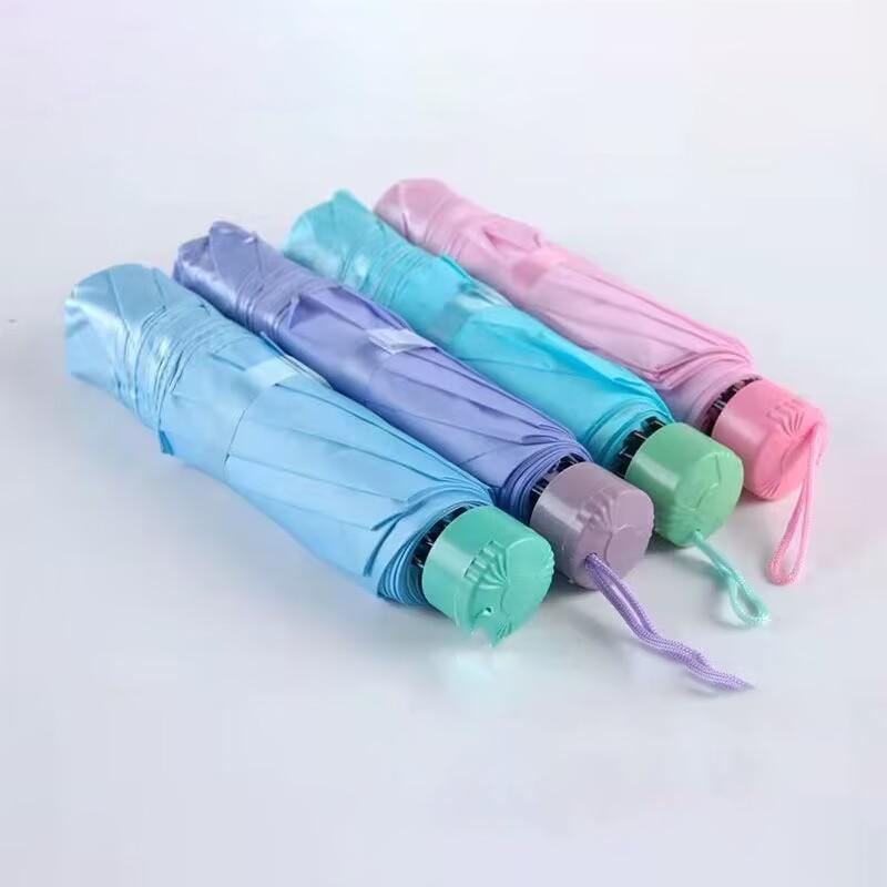 1 Stück einfarbiger Kapsel-Leicht-Sonnen-Regenschirm für Damen, UV-Schutz, Sonnenschirm, Taschen-Sonnenschutzschirm, tragbarer Paraguas