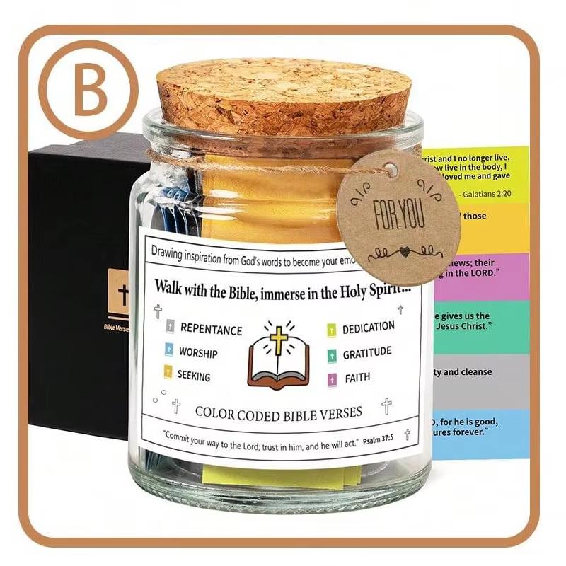 Bible Verses in Glass Jar Bible Verse Jar Spanish English Christian Scripture Prayer Hope Jar For Spiritual Growth Pious Prayer