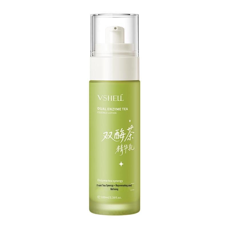 Zhibei Double Enzyme Tea Skincare Set: Hydrates, Relieves Dryness, and Reduces Wrinkles with Moisturizing Lotion and Cream.
