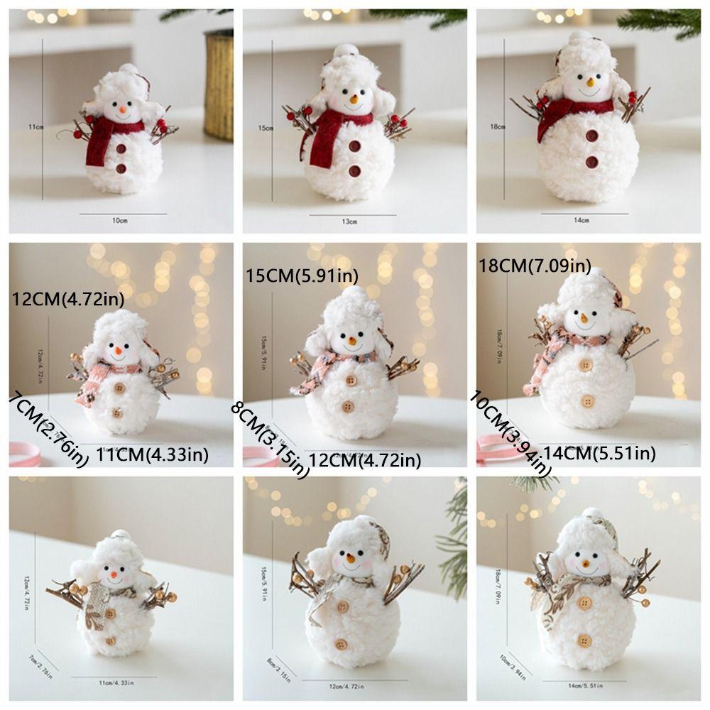 Round Hat Christmas Snowman Ornaments Knitted Snowman Statue Cute Xmas Decoration  Festivals