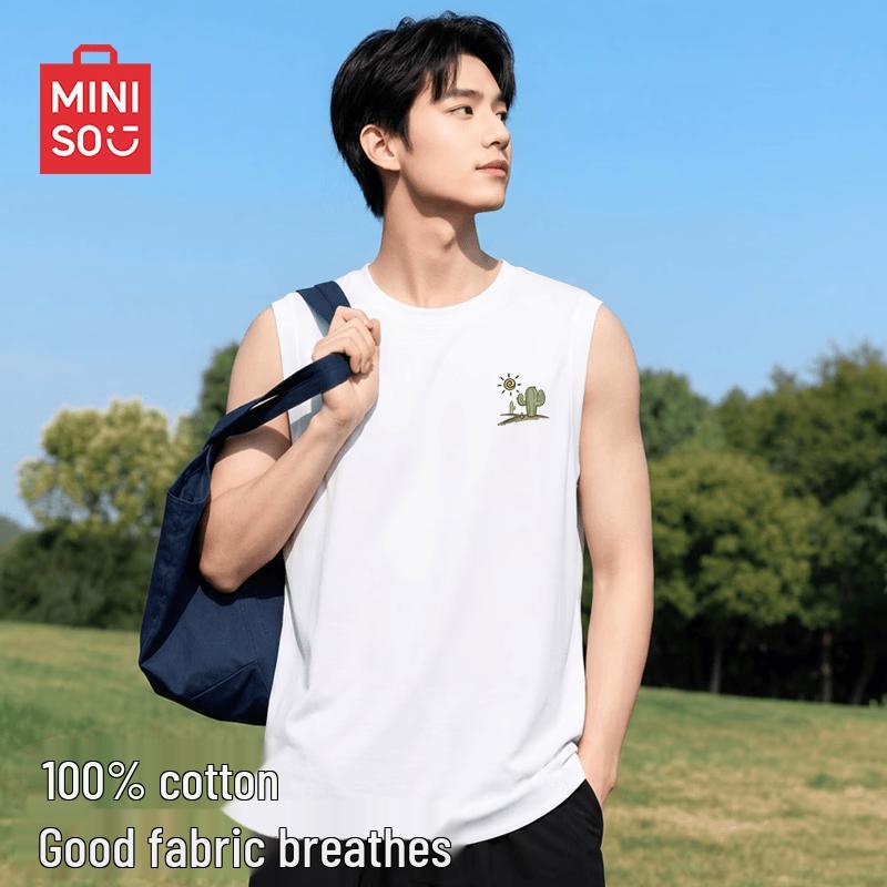 MINISO Men's American Retro Cotton Tank Top