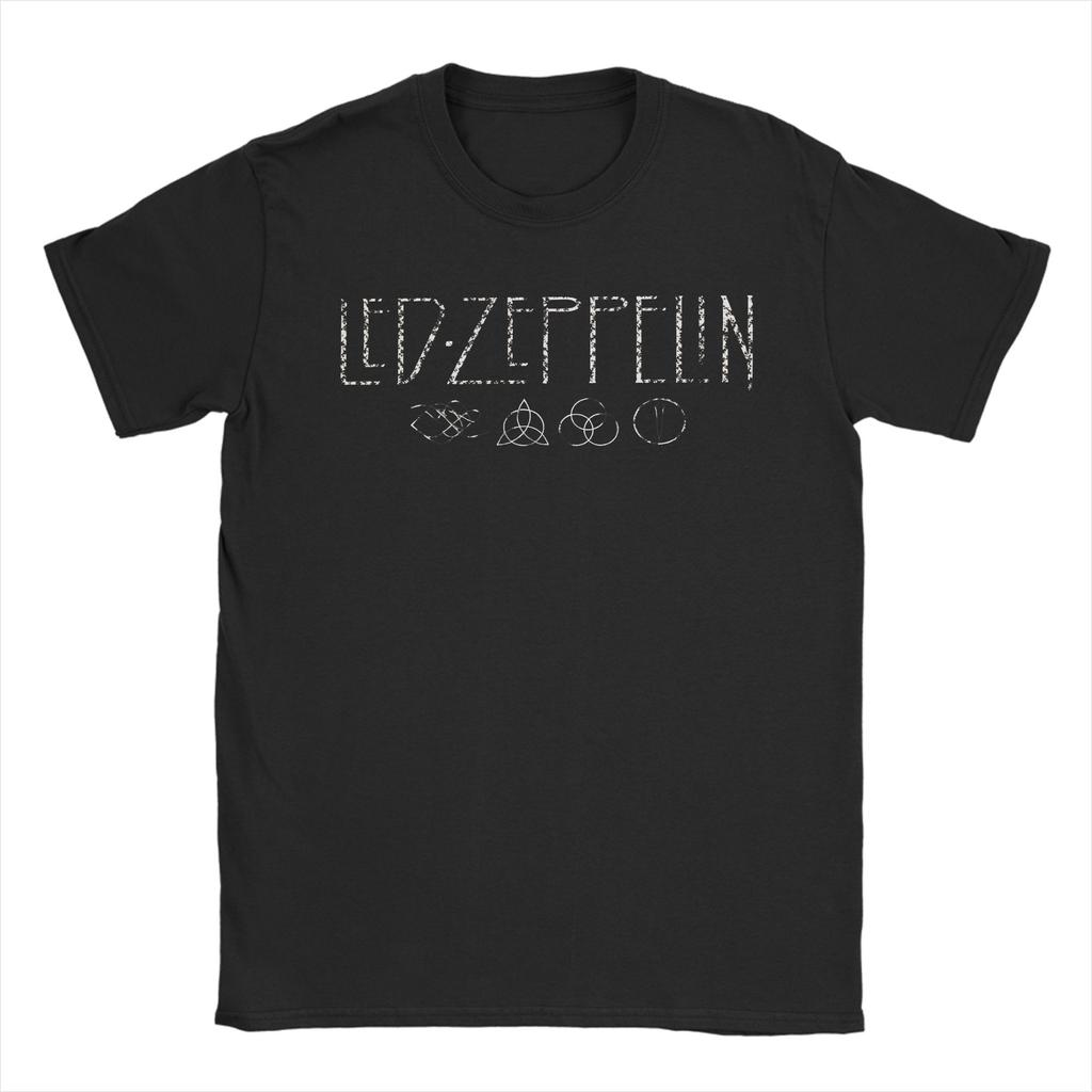 The Mother Ship Led Zeppelin TShirts Men  Vintage 100 Cotton Tees Round Collar Short Sleeve T Shirts Plus Size Tops