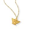 Women's 18K Gold Angel Pendant Necklace - European & American Hip Hop Style, Titanium Steel Clavicle Chain