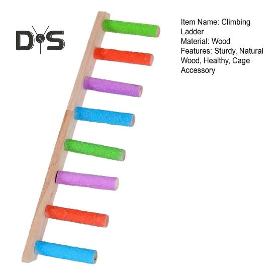 4/6/8 Steps Parrot Ladder Nature Wooden Birds Climbing Ladder Parakeet Play Exercise Stand Perch Birds Cage Accessories for Budgies Peony Parrots