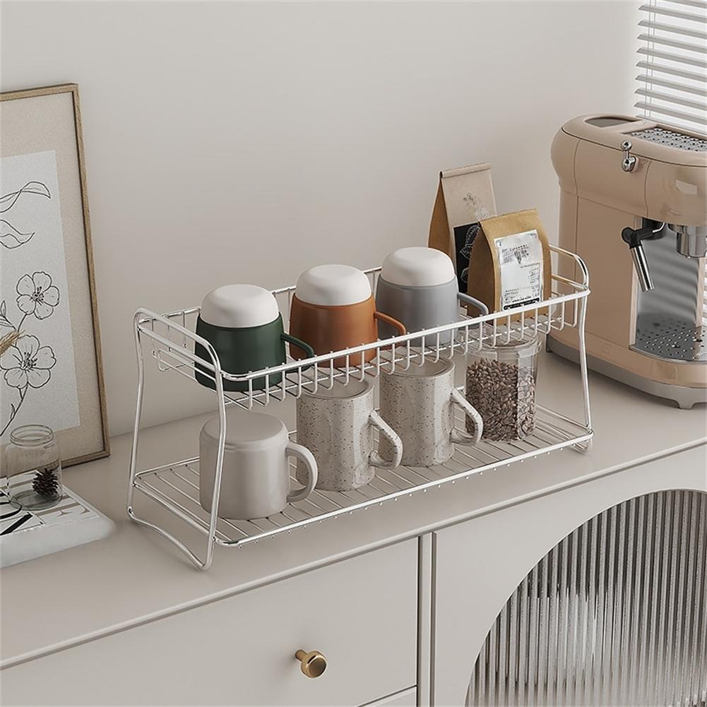 Stainless Steel 2Tier Spice Rack Standing Seasoning Holder For Kitchen Countertop Kitchenware Rack 32x12.5x18.5cm,39.9x16x18.5cm