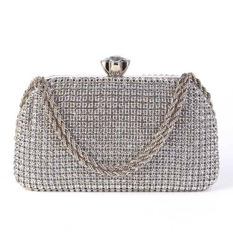 Diamanten Abendtaschen für Damen Silber Gold Luxus Umhängetaschen Hochzeitsparty Bankett Clutch Tasche Einfache Strass Handtaschen