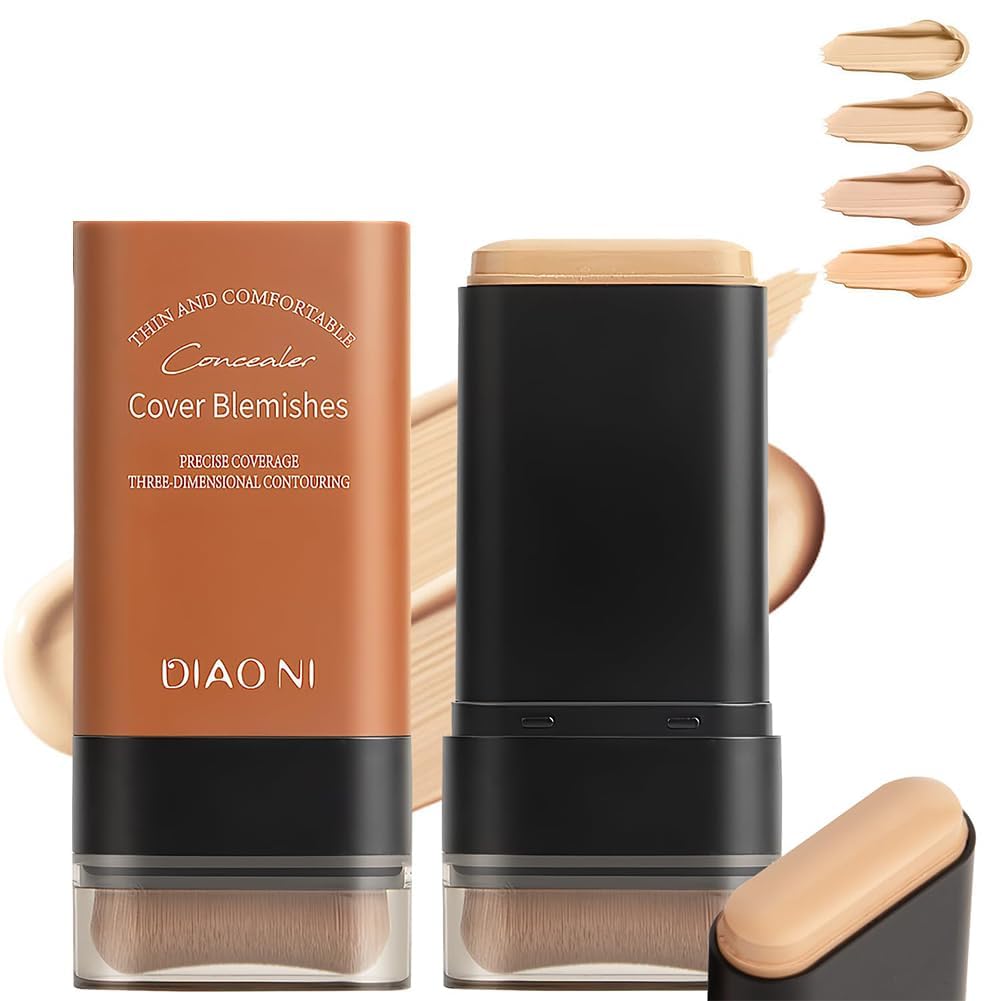 

ultimate makeup LiangNiShi Foundation Stick with Brush High natural coverage with just one Naturally conceals and and suitable for dry skin Natural