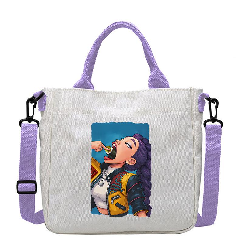 Horký prodej KPOP Dívčí skupina Demon Hunter Tištěná plátěná taška Módní dámská dojížděcí taška přes rameno crossbody