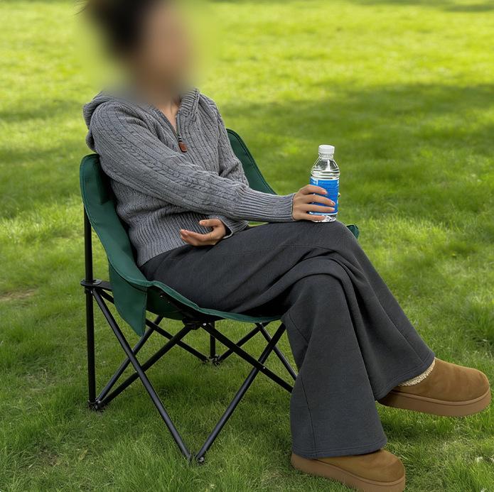 Portable Outdoor Folding Moon Chair for Camping, Beach, Fishing, and Sketching
