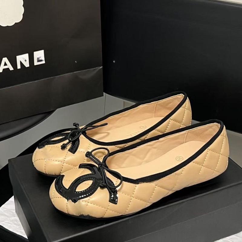 Xiaoxiang doppeltes C flache Sohle einzelne Schuhe Rautenmuster 2020 neu Sommer Ballerinas flache Öffnung flacher Boden hohe Platte