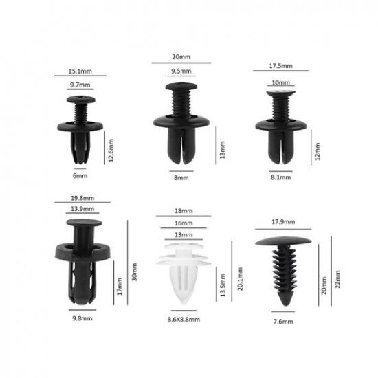 100pcs Car Body Plastic Trim Retainer Fastener Clips Push Pin Accessories Kit