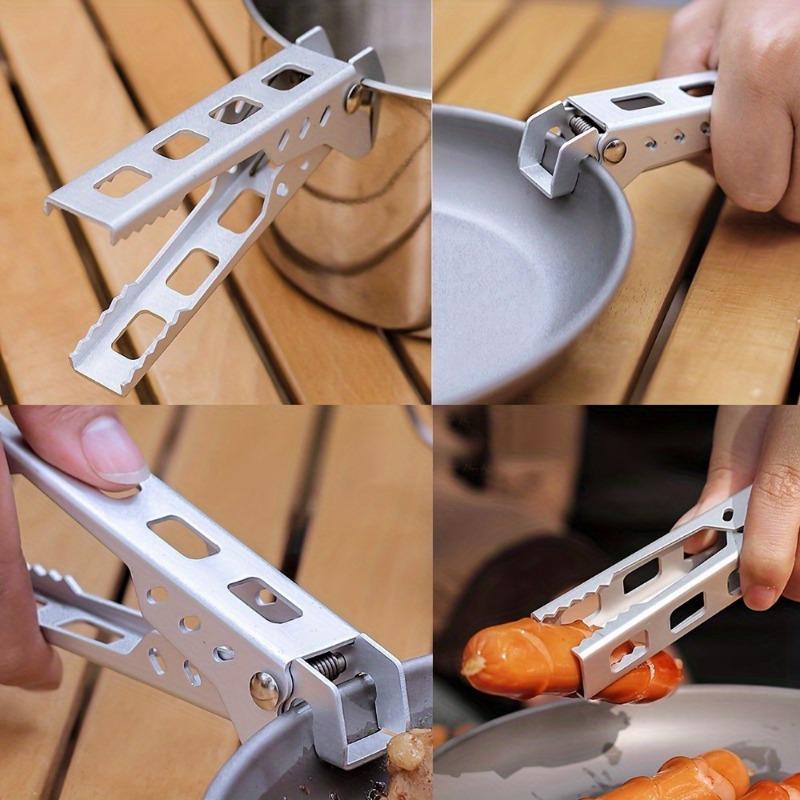 1pc Aluminum Alloy Anti-Scalding Pot Clip - Perfect for Camping, Barbecue, Kitchen, and Picnic Tableware!