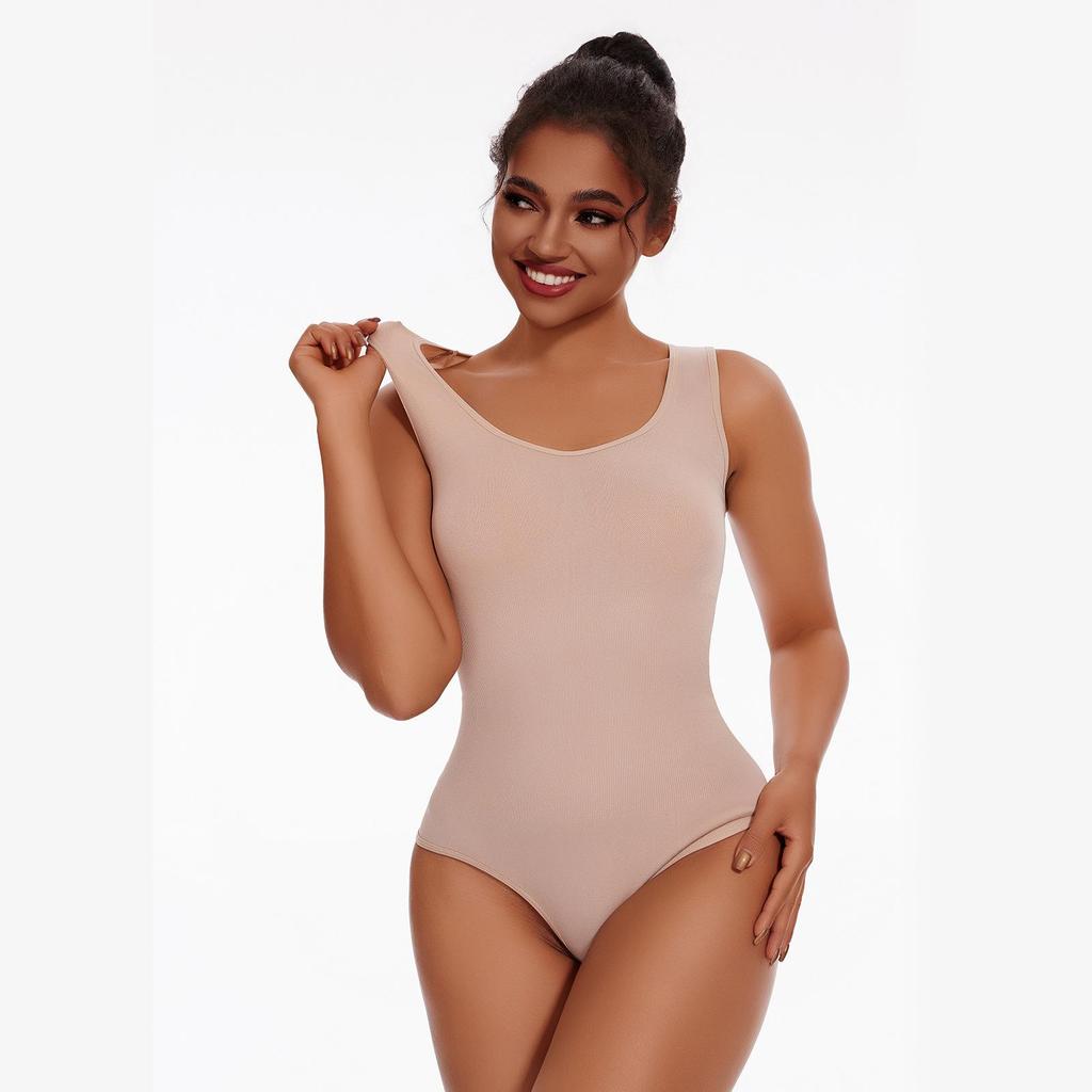 European & American Style Shaping Thong Bodysuit: Wide Strap, Tummy Control, Open Crotch, Butt Lifting, Strappy Bra, Bust Support