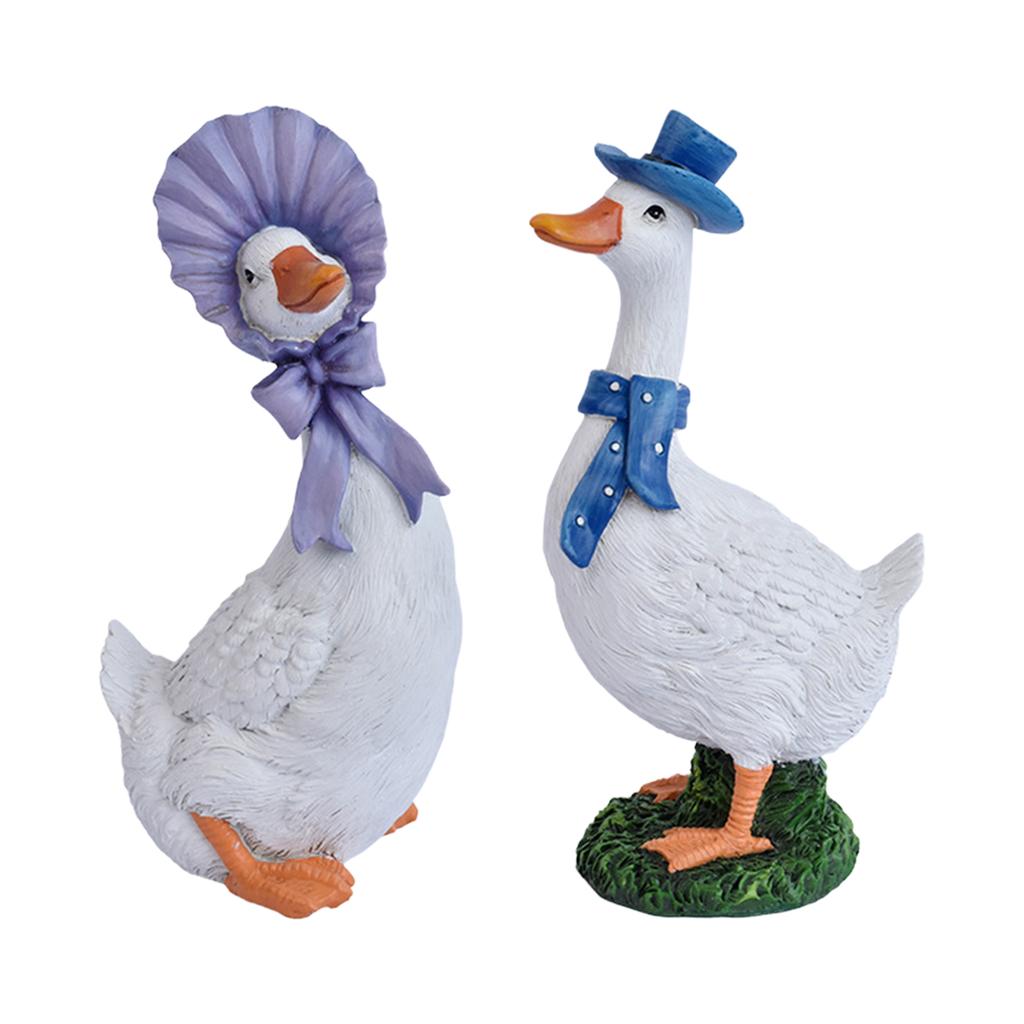 Resin Duck Figurine Decor Garden Courtyard Pot Suitable Ornament