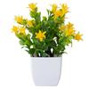 Compact Decorative Plant Artificial Eucalyptus Potted Plant, Lifelike Faux Greenery with Purple/White Flowers & Verdant Leaves, UV-Resistant