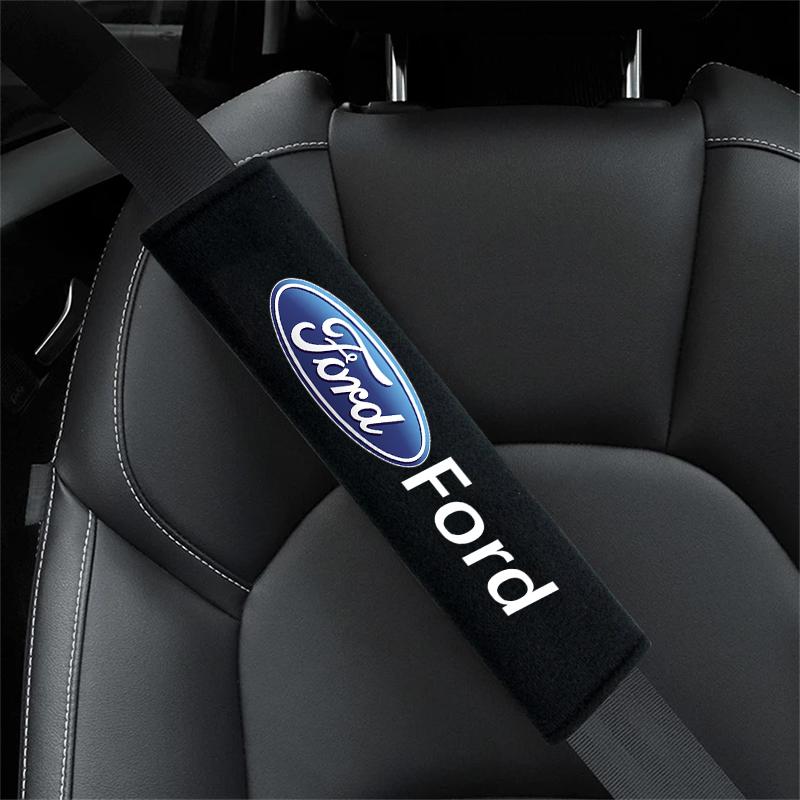 YJBU1 2PCS Cotton Car Seat Belt Protective Cover Auto Styling Accessories For Ford Escape Kuga Mondeo Ecosport Fiesta Focus 2 3 MK1 2