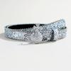 Casual Sequined Rhinestone Button Head Belt Women'S Jeans Skirt Accessories Personalized Belt
