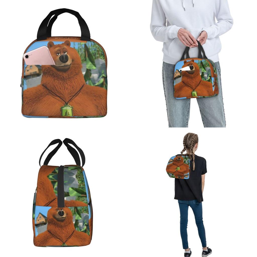 Grizzy And The Lemmings Cartoon Insulated Lunch Bags Food Container Reusable Thermal Cooler Bento Box For Travel