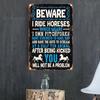 Vintage Western Cowboy Pferd Metallschild Retro Bar Café Wanddekor