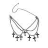 European and American Multi-Layer Alloy Hollow Cross Pendant Wave Waist Chain