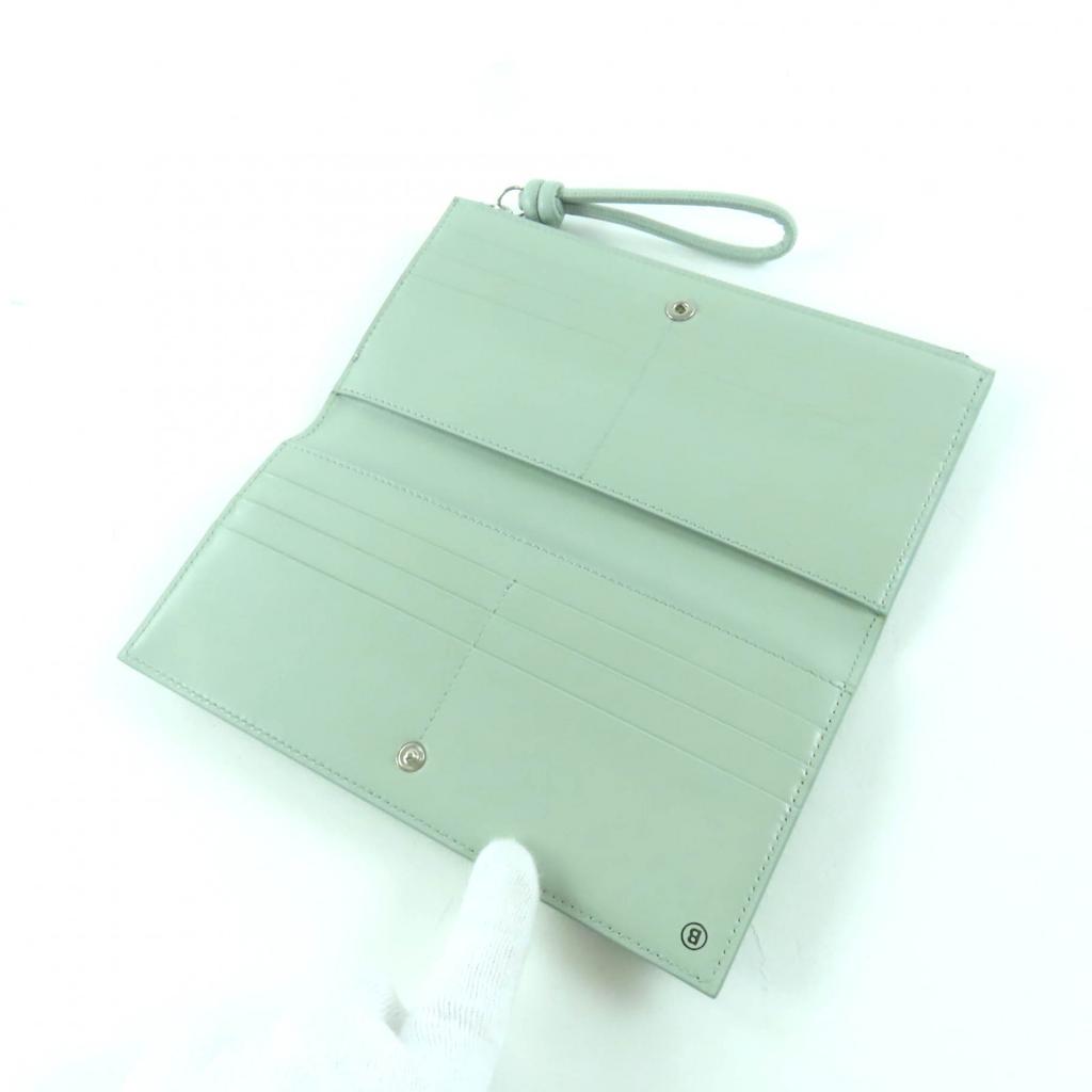 Pristine JIL SANDER Purse Logo leather long wallet Moss green leather Women Used