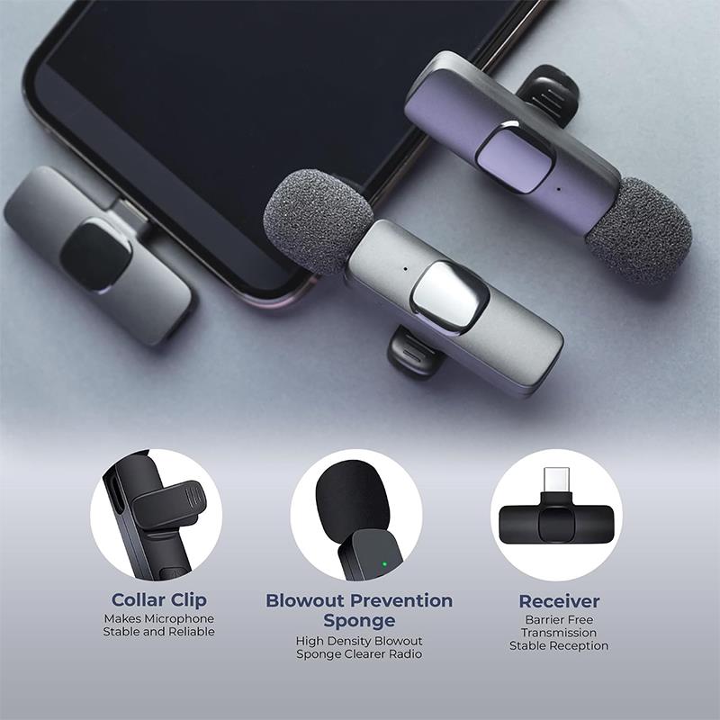 Wireless Lavalier Microphone For iPhone 15/16/17 Series Android Devices Noise Cancelling Mini Lapel Microphone for Vlogging MicGood product
