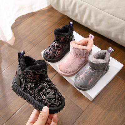 Versão coreana design sentido botas de neve meninas e meninos inverno novos sapatos de algodão simples veludo quente botas curtas botas de bebê