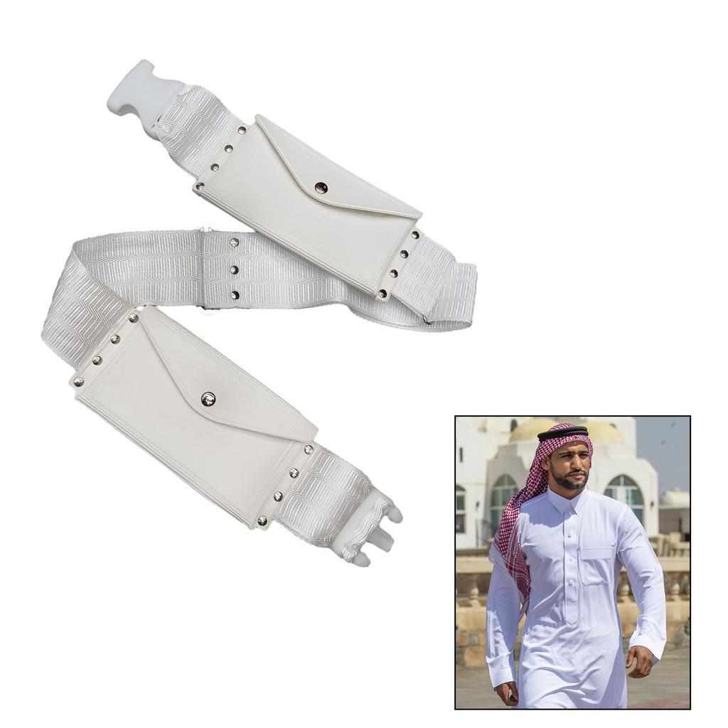 Studded Waist Belts for Jeans Pants Stretchy Wide Belt Girdle Arab Fanny Pack White Belt Bag for Cowboy Girdle