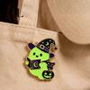 Halloween Party Brooch Witch Hat Ghost Enamel Brooch, Glow-in-the-Dark Cartoon Clothes Badge Pin, Holiday for Sweaters Jackets Scarves Decoration Pin