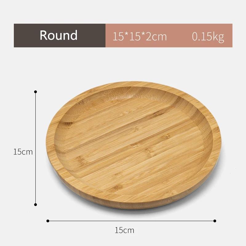 Japanese Style Bamboo Tea Tray Rectangular and Round Serving Trays Kitchen Platter Food Plate for Snacks Dessert and Breakfast