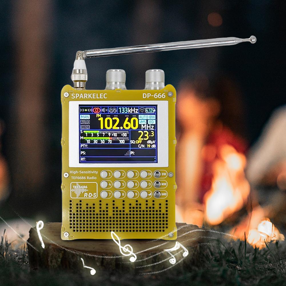 DP-666 TEF6686 Radio High Sensitivity Full Band FM AM Short Wave Radio with LCD Display High Sensitivity DSP Receiver