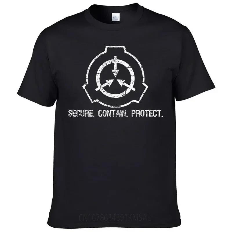 Scp Badge Printed Tshirt Summer 0 Neck Short Sleeve Top Casual Hip Hop Harajuku Style Top Unisexs And Unisexs Clothing F110