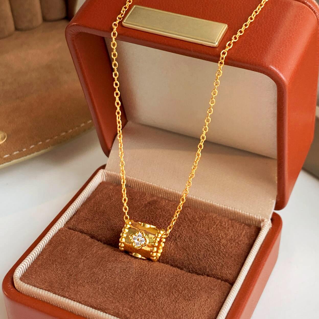 

Позолоченное 18-каратным золотом ожерелье «Четырехлистный клевер» с кубическим цирконием, не тускнеющий чокер для женщин