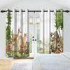 Watercolor Dinosaur Pattern Curtains Cute Animal Printed Curtains For Kids Bedroom Fun Decor Top Grommet Blackout Window Drapes