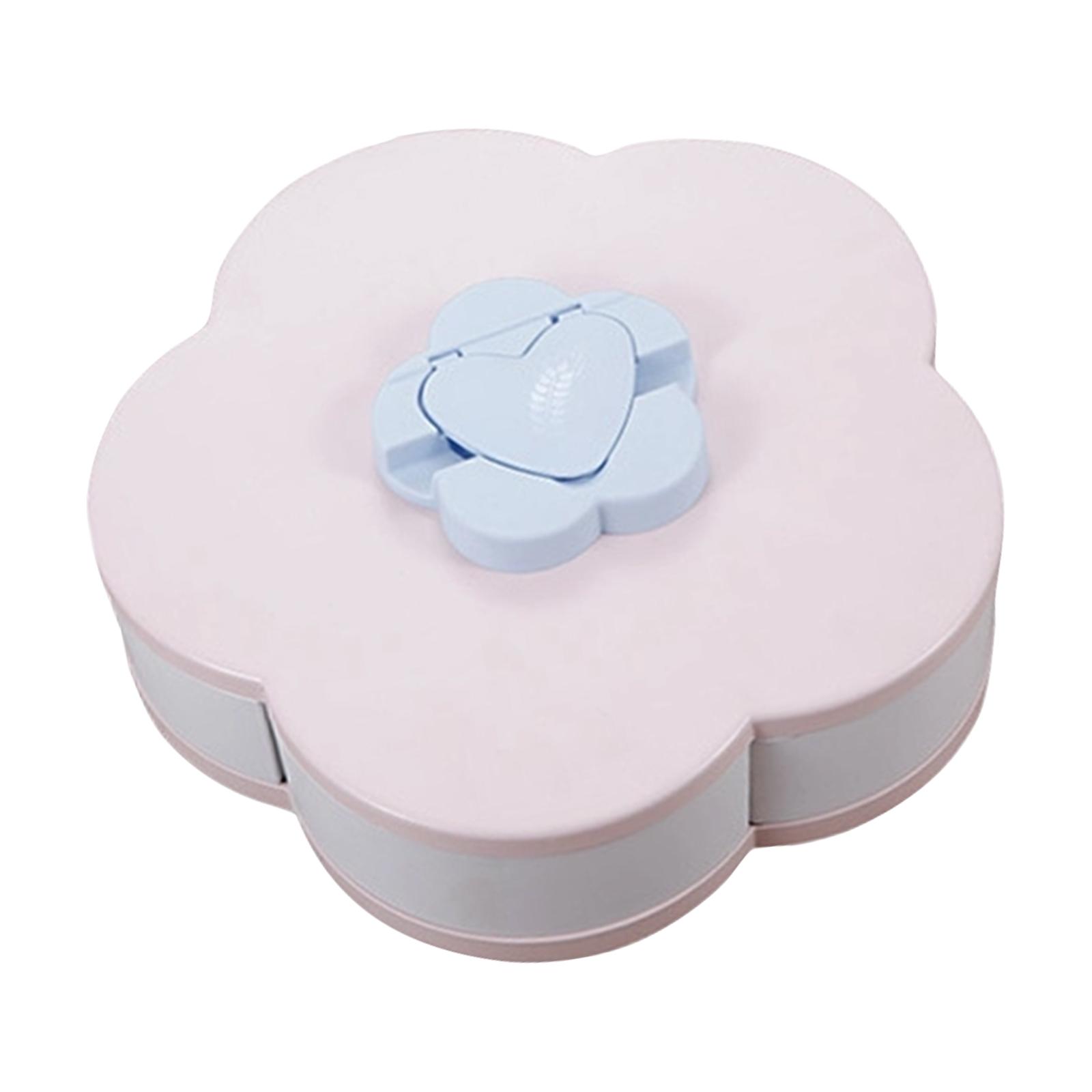 Divided Rotating Snack Tray, Convenient Snack Box For Lazy People Watching Movies, Portable Travel Snack Box With Rotating Lid. One Size розовый