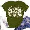Women's Casual Fashion Street Slim Short Sleeve Mother's Day Printed T-Shirt Top
