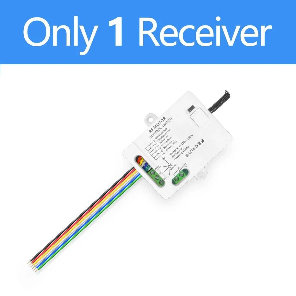 433 MHz Universal Wireless Gate Garage Door Remote Control Switch AC 110V 220V Relay Receiver for Blind Roller Shutter Switch Only 1 Receiver