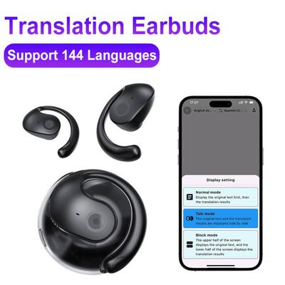 Căști Wireless BT cu Traducere AI 99% Acuratețe 144 Limbi Căști Traducător Traducător Vocal Inteligent pentru Călătorii și Afaceri