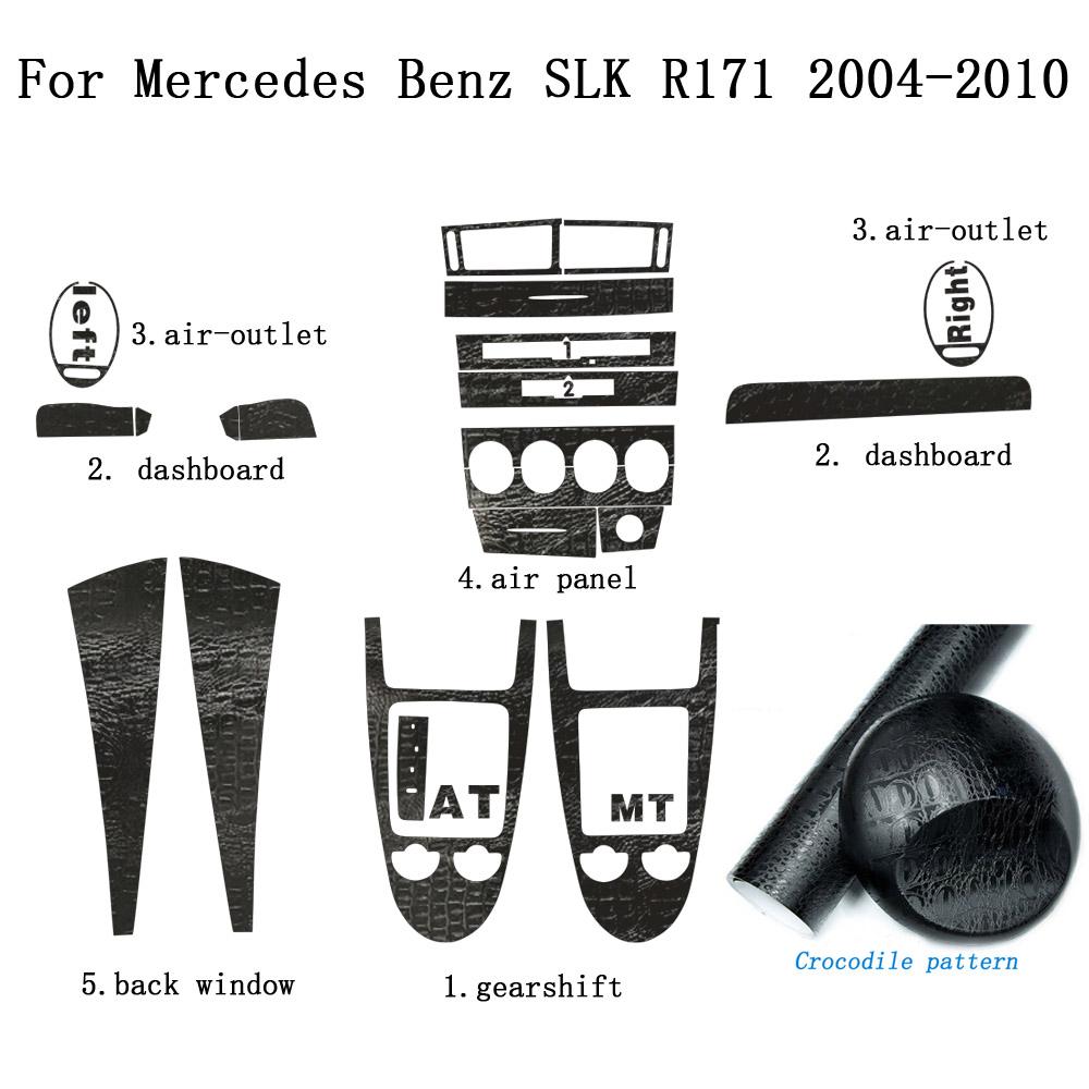 For Benz SLK R171 2004-2010 Interior Central Control Panel Door Handle 5D Carbon Fiber Stickers Decals Car Styling Accessorie