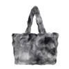 New large-capacity fashion tote bag plush contrasting color simple shoulder underarm bag handbag winter