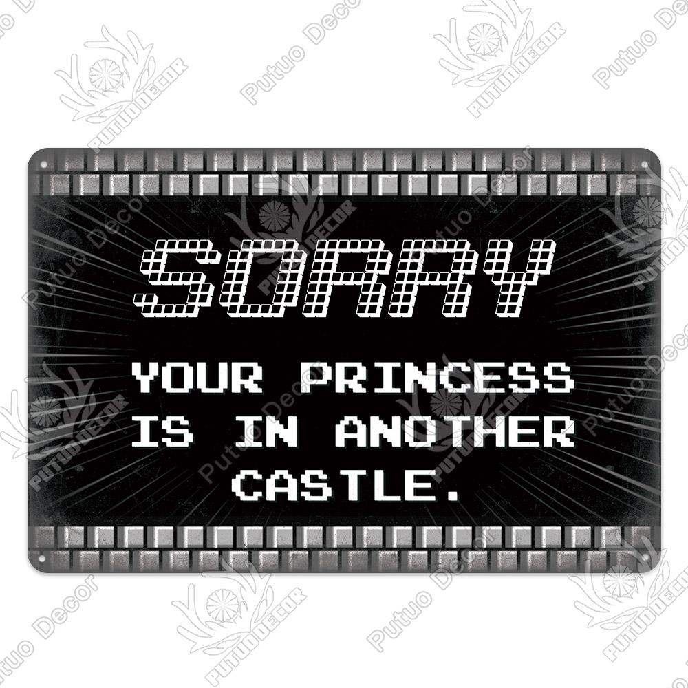 Decor Funny Gamer Metal Signs Vintage Tin Sign Gamer At Work Retro Signs for Home House Club Game Room Man Cave Wall Decor