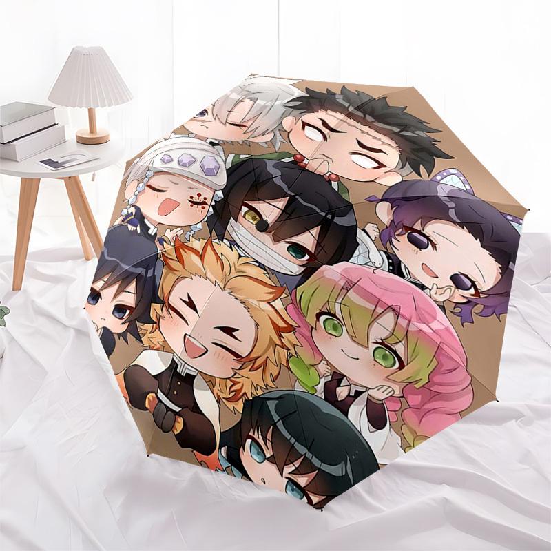 

1pc Chibi Anime Characters Automatic Opening Umbrella - Portable 3-Fold Design with Iron Frame - Outdoor - Ideal Gift for Fans, Travelers, Everyday Us