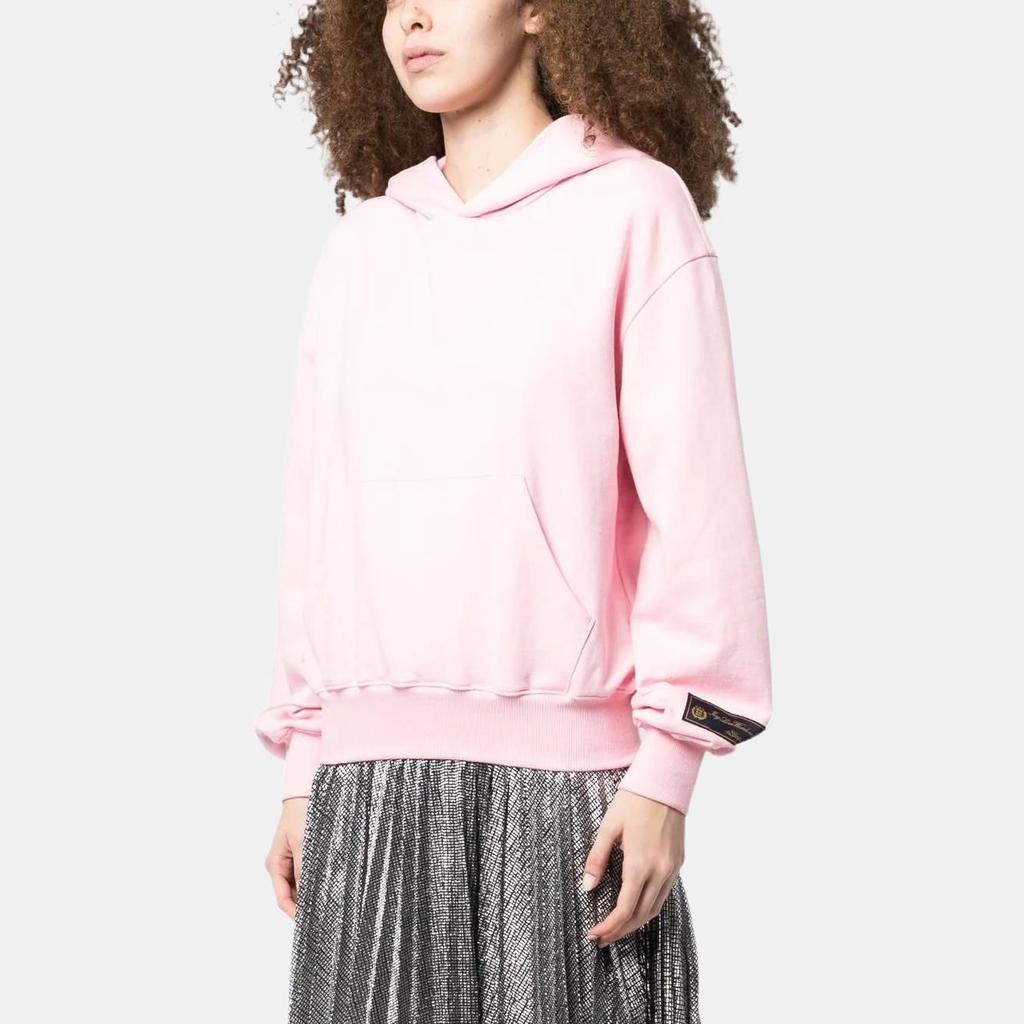 We11done Fw22 Solid Color Hooded Pullover Sweatshirt Women sweatshirt Pink WDTH322732WPK