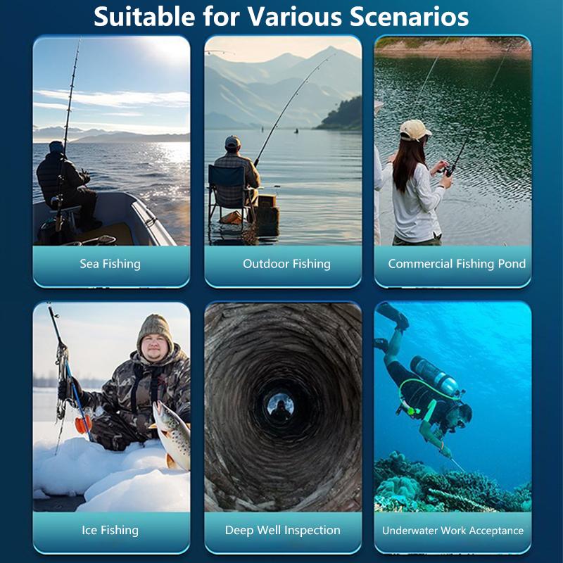 Underwater 4.3 Inch LCD Ice Finder Winter Fisherman Fishing Camera with Night Vision 15m Cable Black
