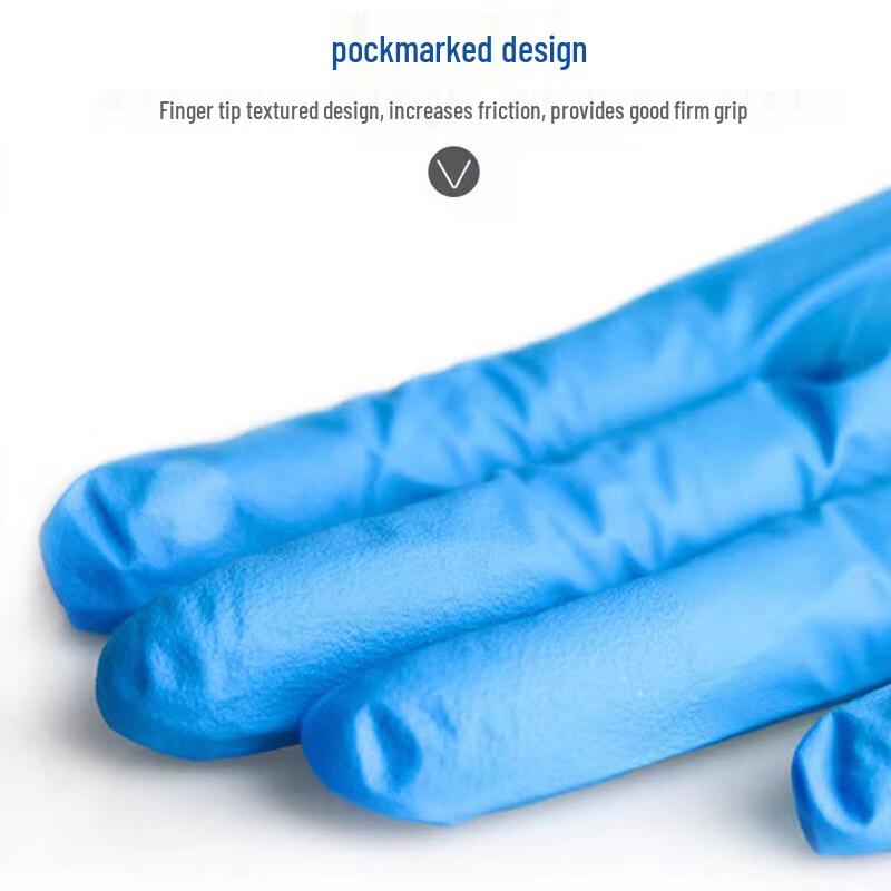 Gongba Disposable Durable Blue Nitrile Gloves, 100 Pcs/Box
